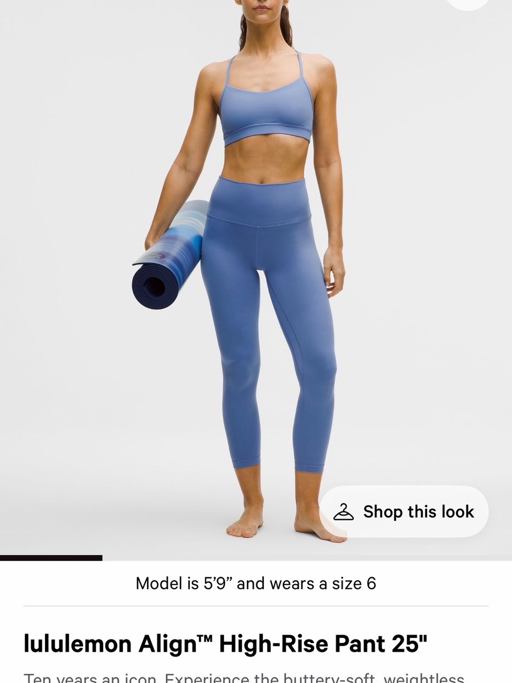 Lululemon Align™ High-Rise 25" Leggings in Prep Blue size 4